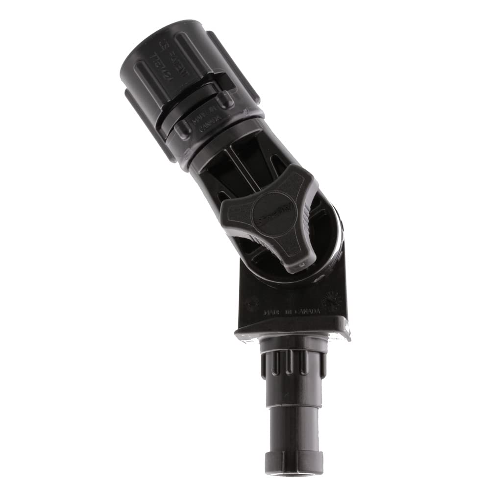 Scotty 0428 Gear Head Post Mount Black installed on boat with extender
