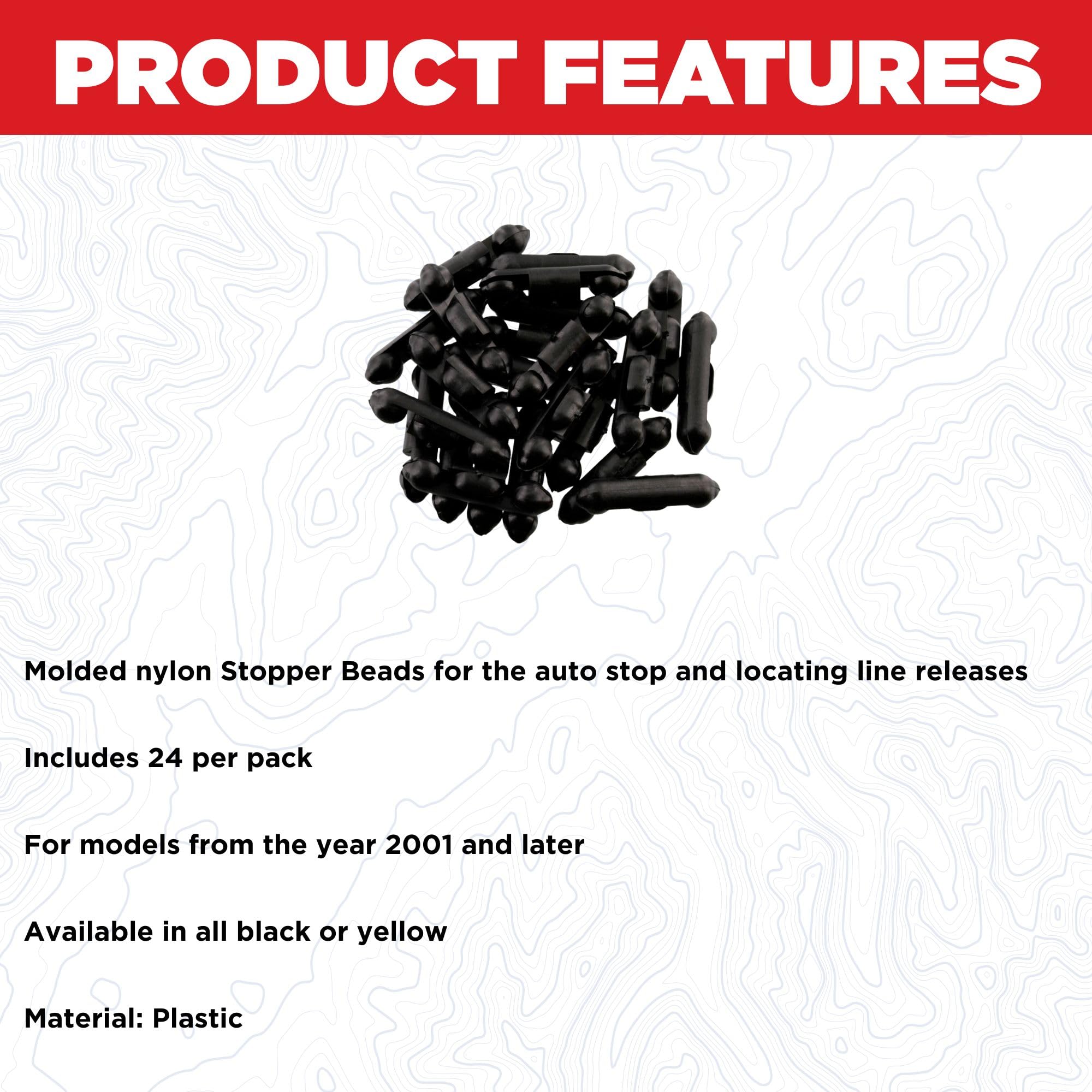 Scotty 1008-24 BK stoppers for auto-stop use aiding quick line management on water