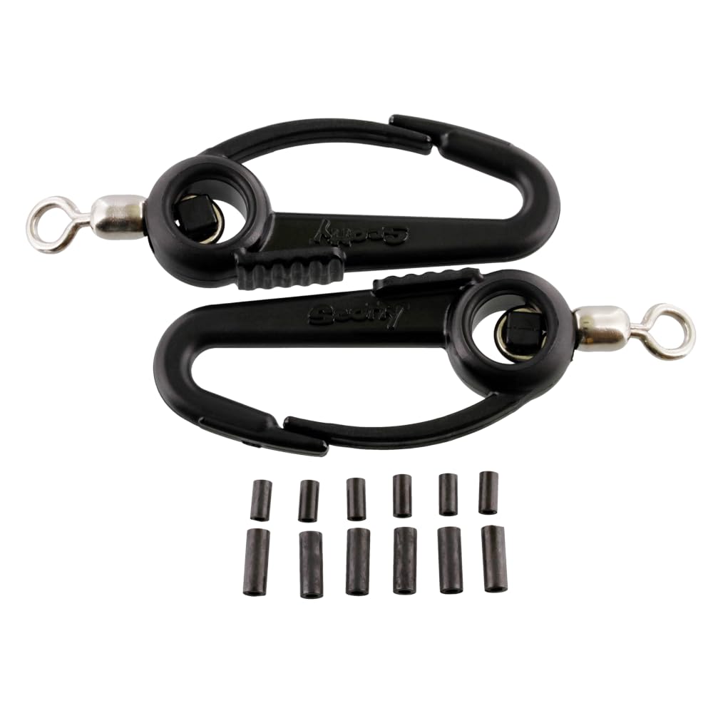 Scotty #1009 lead weight swivel hooks with wire connectors for secure downrigger setups.