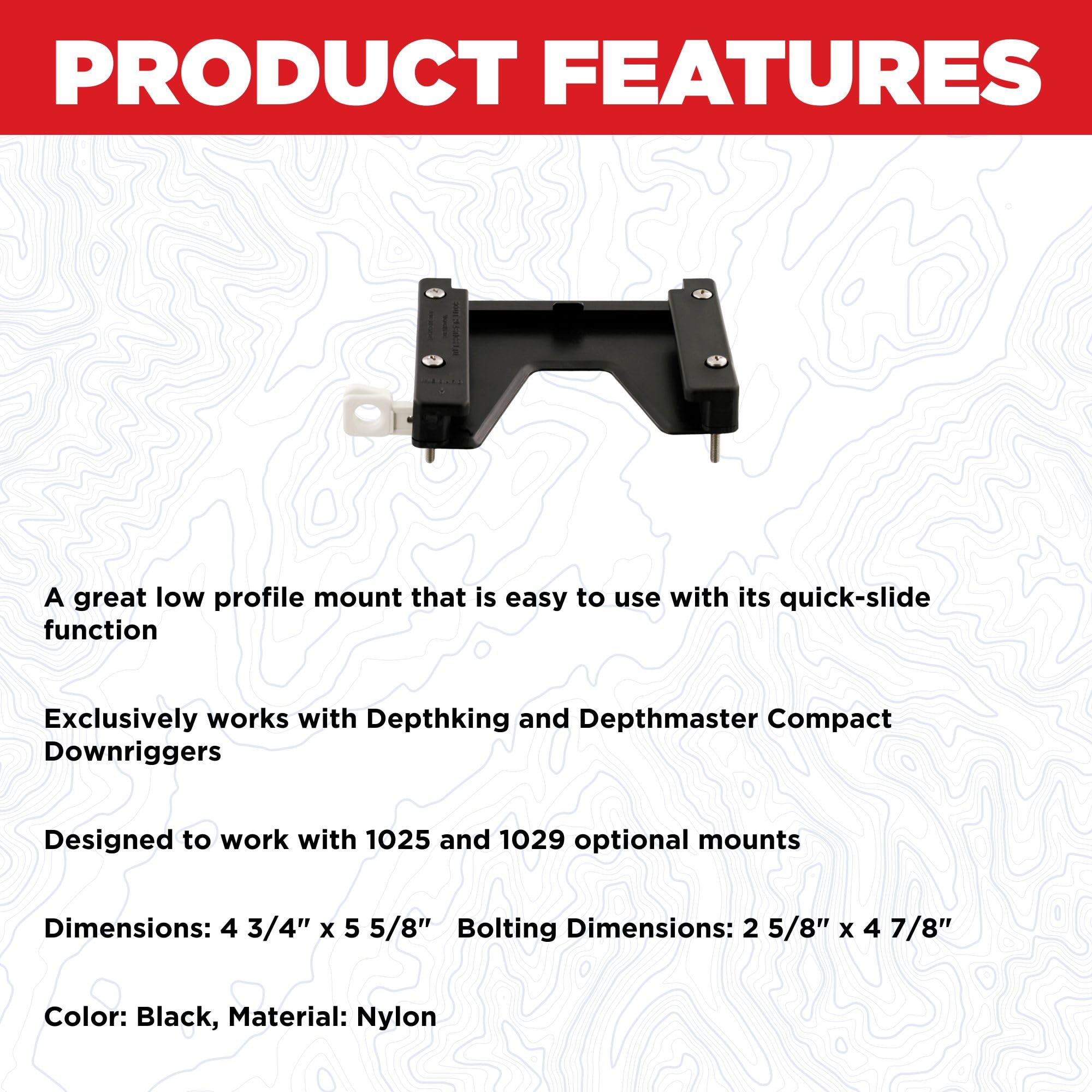 Scotty 1010 mounting bracket top view highlighting compact design for secure mounting