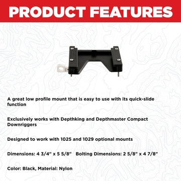 Scotty 1010 mounting bracket top view highlighting compact design for secure mounting