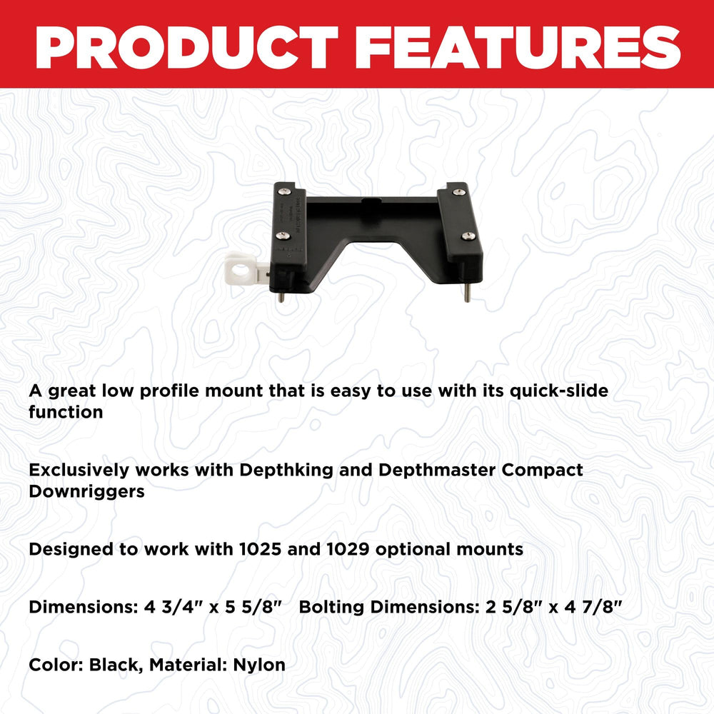 Scotty 1010 mounting bracket top view highlighting compact design for secure mounting
