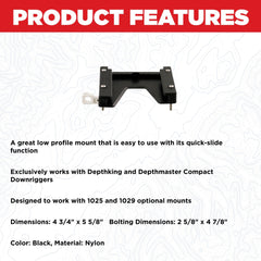 Scotty 1010 mounting bracket top view highlighting compact design for secure mounting