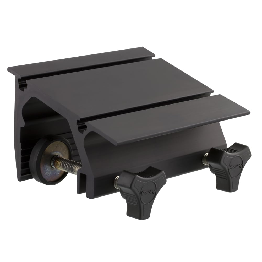 Scotty 1021 with 2-inch clamp securely attaches to rail without drilling