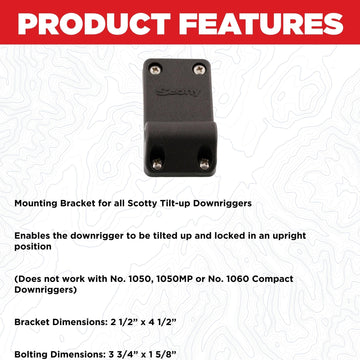 Scotty 1023 mounting bracket side view in black for easy installation