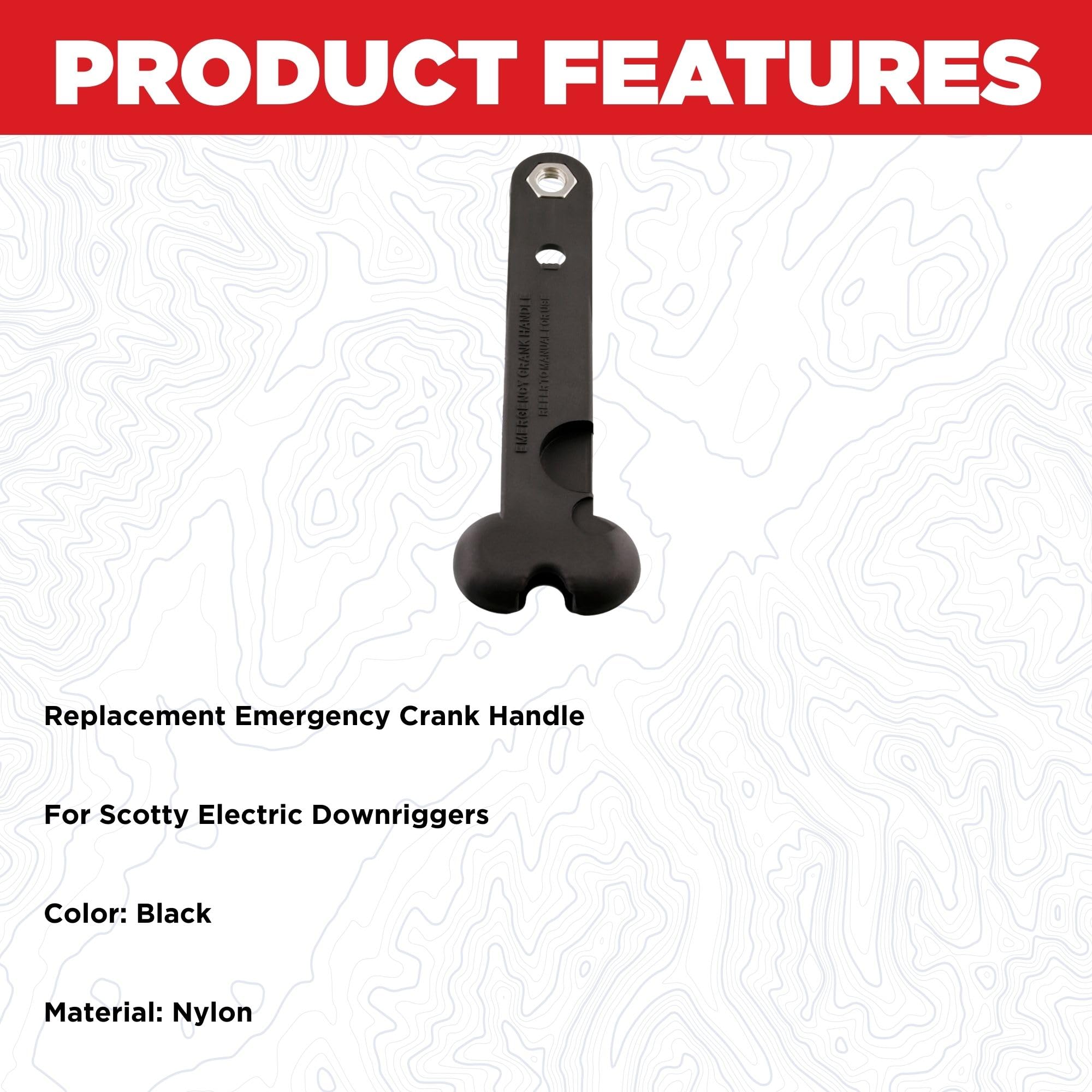 Scotty #1132 Electric Downrigger Emergency Crank Handle - Black (Image 2)