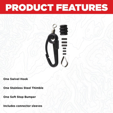 Scotty 1154 Terminal Kit components: durable thimble and bumper for reliable connections.