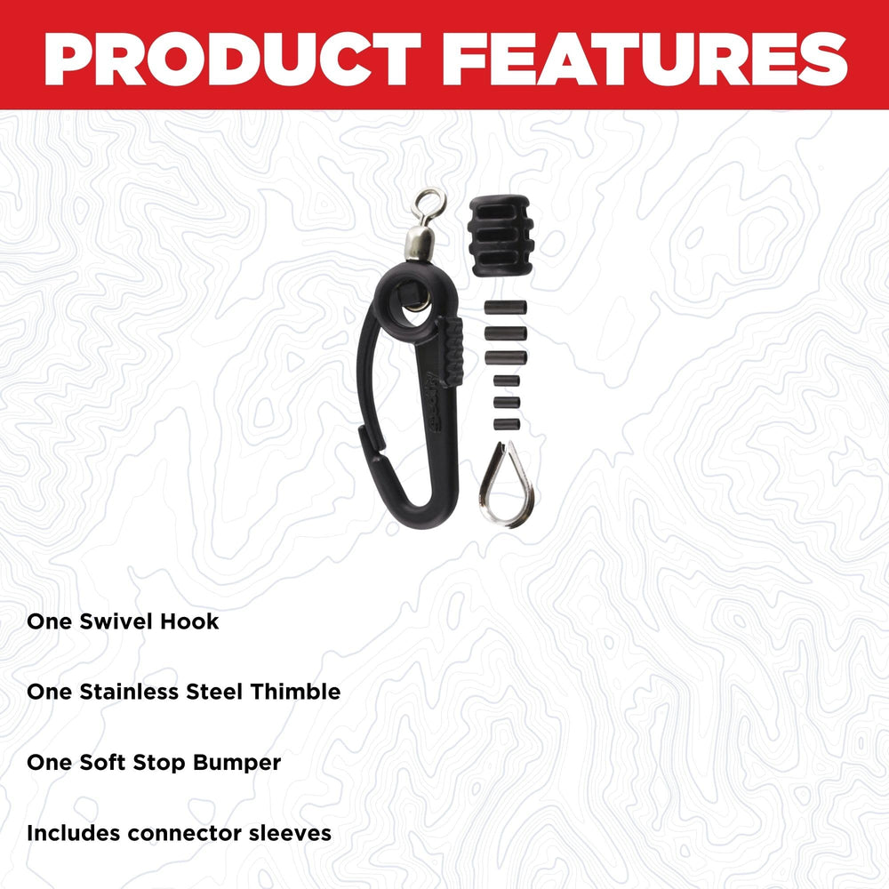 Scotty 1154 Terminal Kit components: durable thimble and bumper for reliable connections.