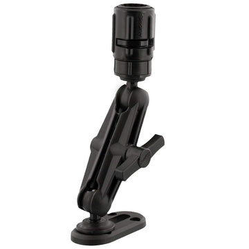 Scotty 151 ball mounting with GearHead and Track close-up showing secure on-water compatibility