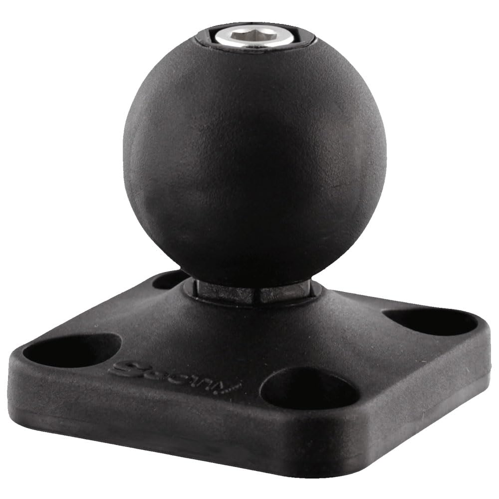 Close-up of Scotty 166 base showing compact size for easy installation on boats