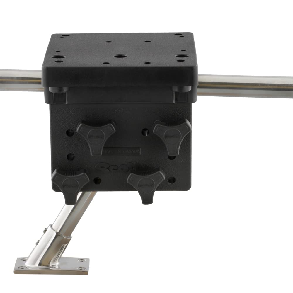 Scotty 2027 stanchion rail mount side knobs provide quick, portable setup for downriggers.