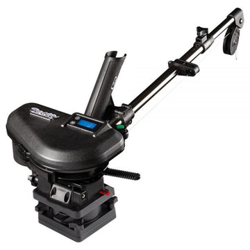 Scotty 2106 downrigger with telescoping boom enables versatile depth control on boats.