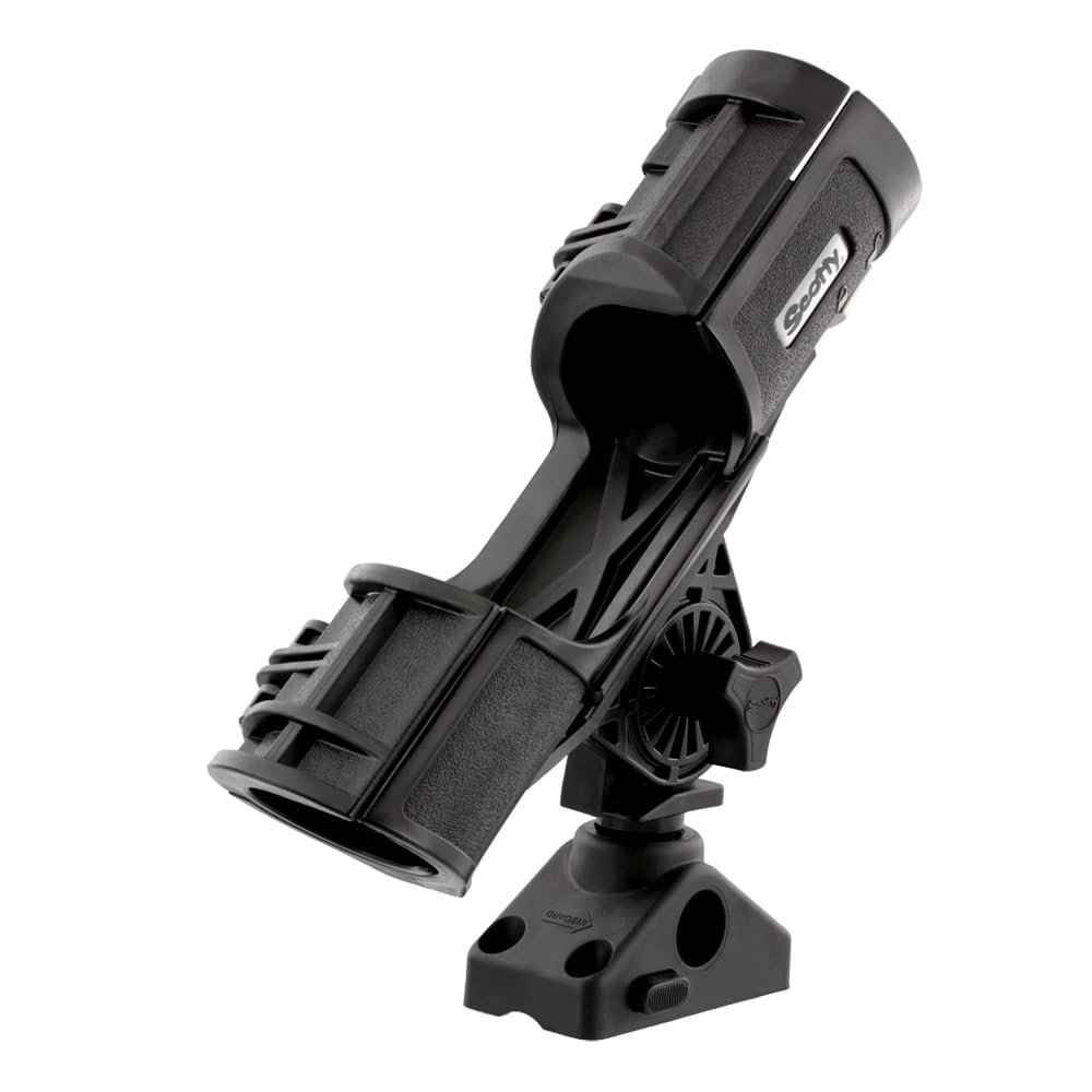 Scotty 241L lock-down mount keeps gear secure during travel.