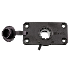 Scotty 244L-BK locking flush deck mount with rain cap for secure rod mounting.