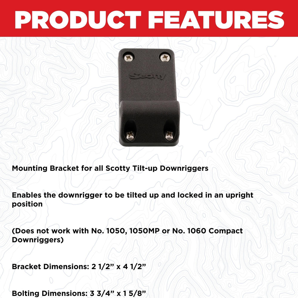 Bracket compatible with Scotty #2500 Line Puller and Tilt-up Downriggers