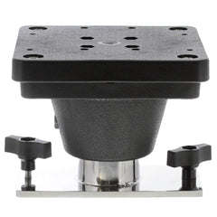 Scotty 2650 downrigger track mount on boat deck enables quick line setup.