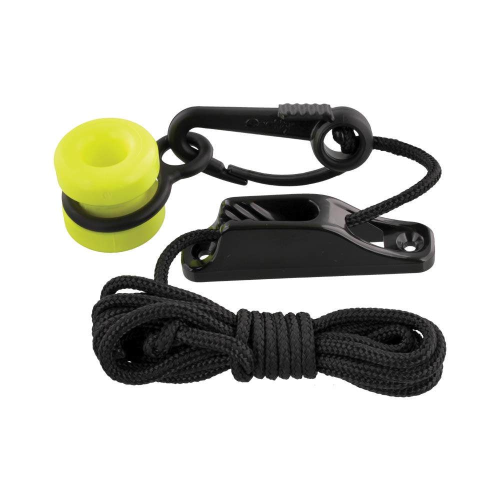 Scotty 3025 Downrigger Weight Retriever with snap, fairlead cleat, 78-inch cord — black, small