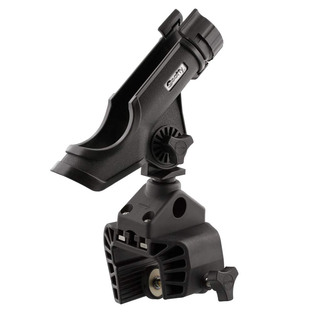 Scotty 339-BK Power Lock rod holder front view with secure locking ring.