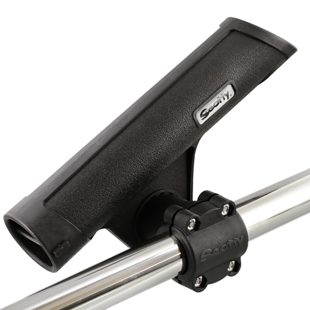 Scotty 358-BK clamp-on style attaches easily without drilling.