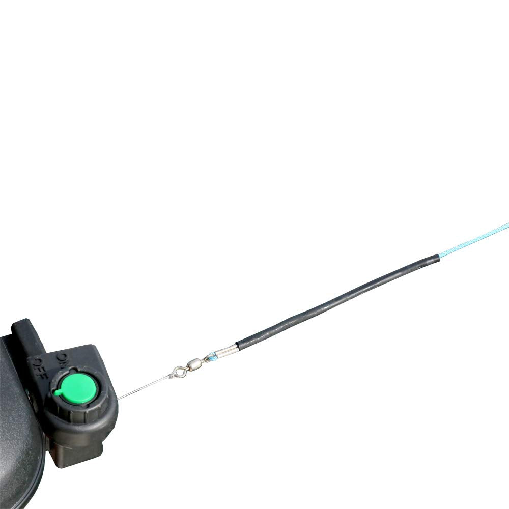 Scotty 375 Sure Stop Pro f30 downrigger boom side view, ready for stable trolling and adjustments.