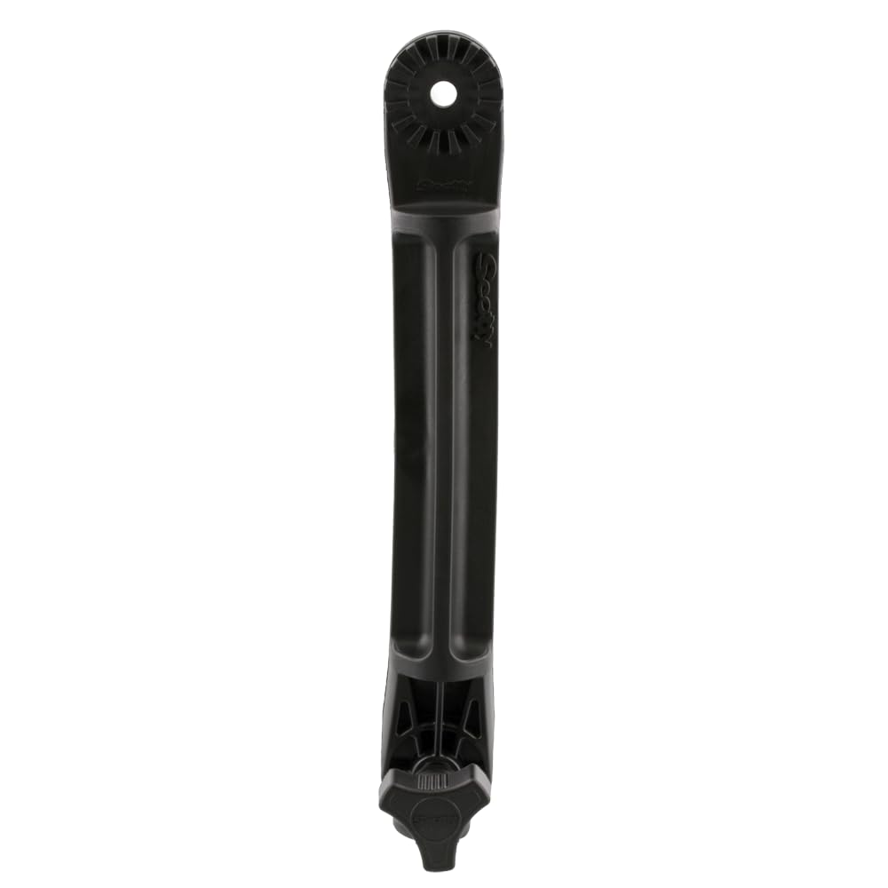 Scotty 459 Adjustable Rod Holder Extender Black mounted on kayak
