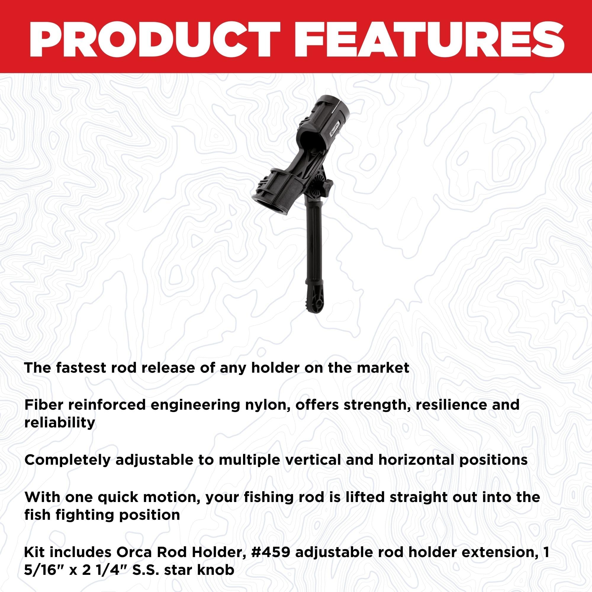 Scotty 459 extension arm enables precise rod positioning and extended reach.