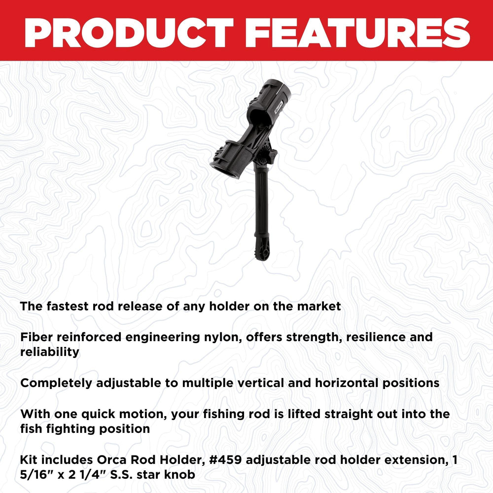 Scotty 459 extension arm enables precise rod positioning and extended reach.