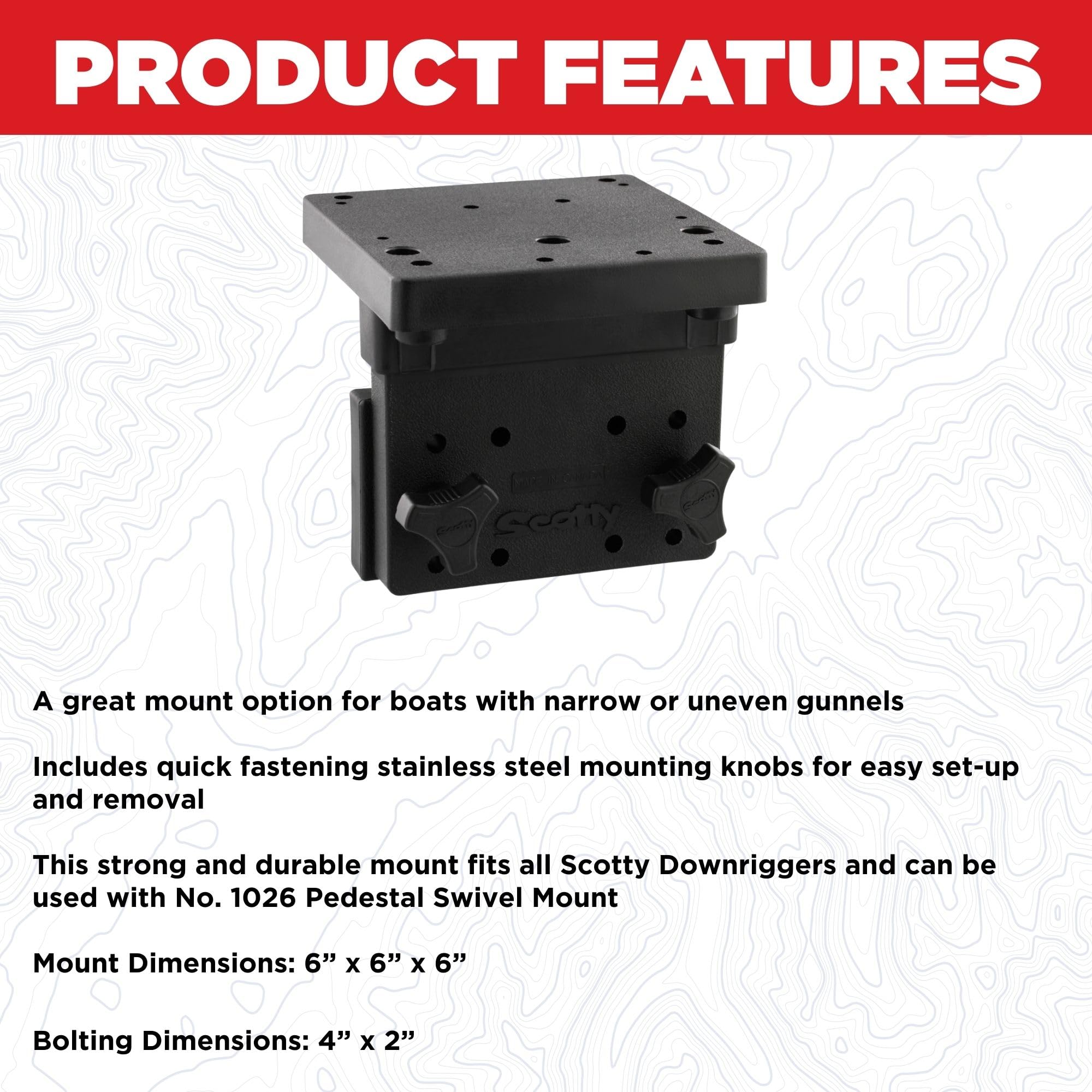 Scotty bracket mounted on boat gunnel providing durable support during fishing trips