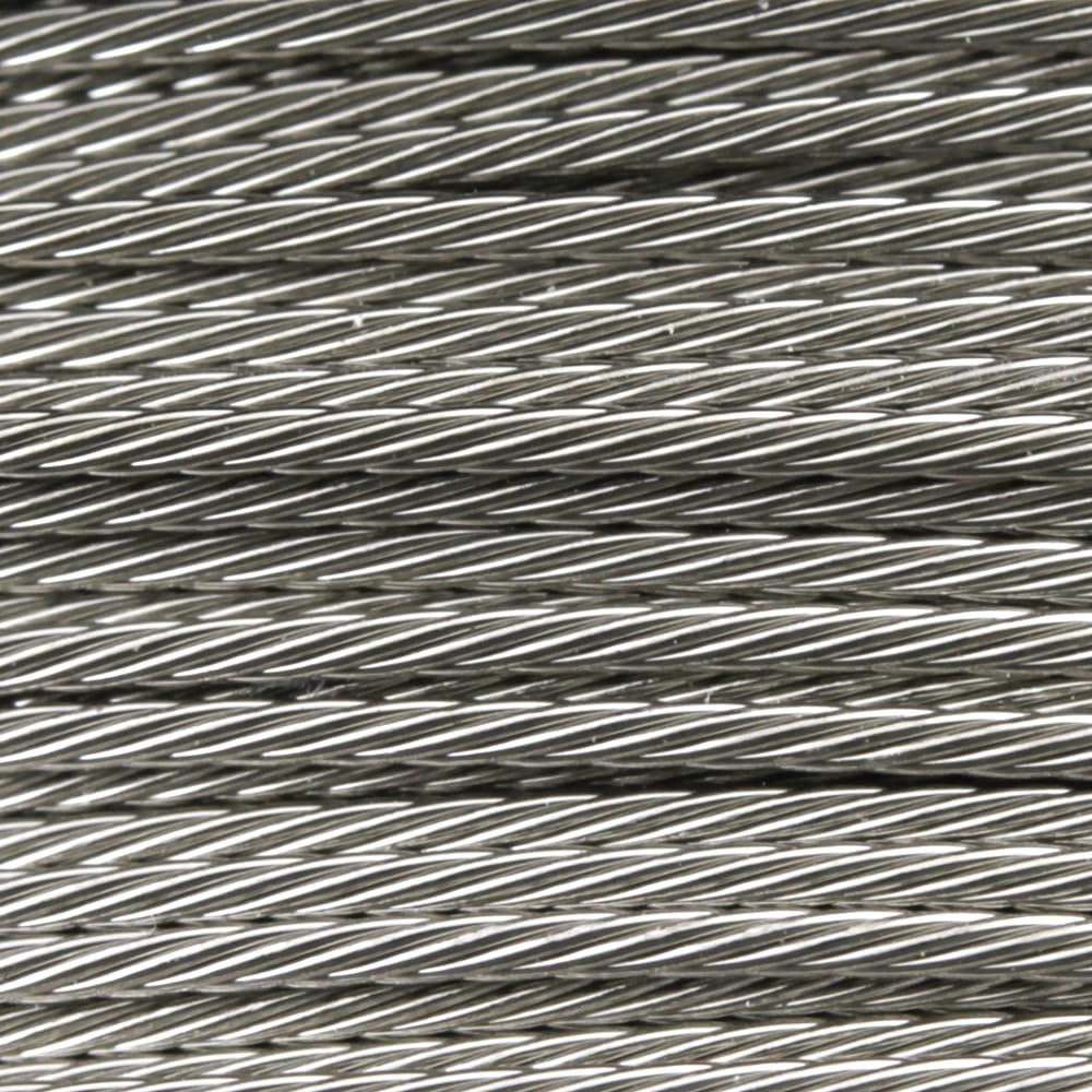 Scotty Downriggers 150lb cable closeup reveals corrosion-resistant stainless steel.