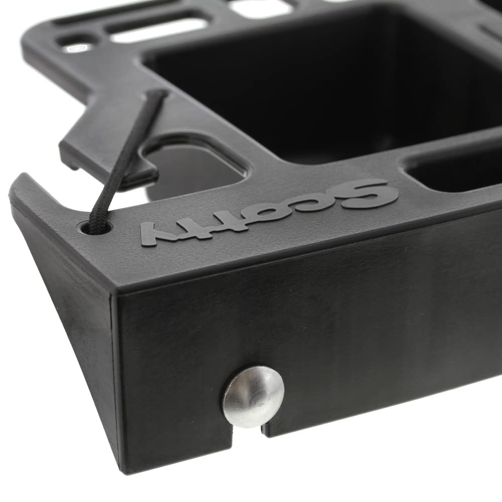 Scotty Gear Caddy Track and Post mounting for flexible installation on watercraft.