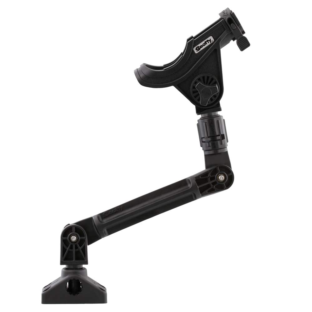 Scotty Gear-Head Mount Kit kayak setup enabling baitcaster/spinning flexibility.