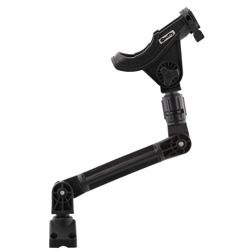 Scotty Gear-Head Mount Kit rod holder in kayak setup during fishing.