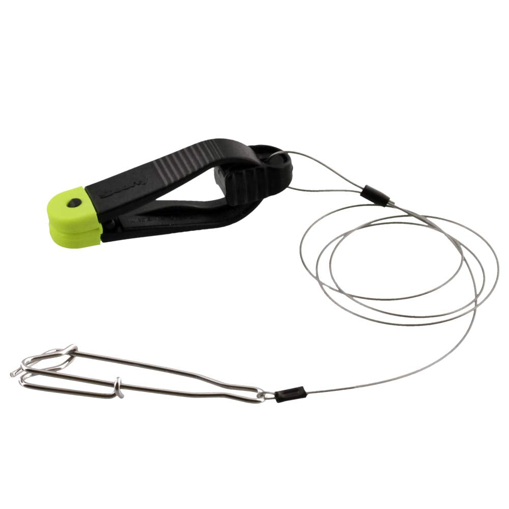 Scotty Mini Power Grip Plus Line Release with 18-inch leader and cable snap for secure line control on the water.
