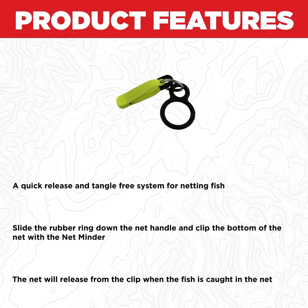 Scotty Net Minder rubber ring on the net handle enables quick, hands-free access.