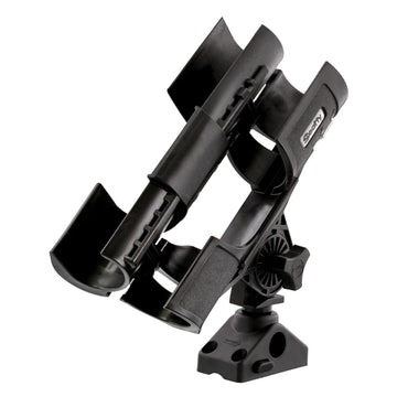 Scotty Orca rod holder tilted for travel storage and quick deployment.
