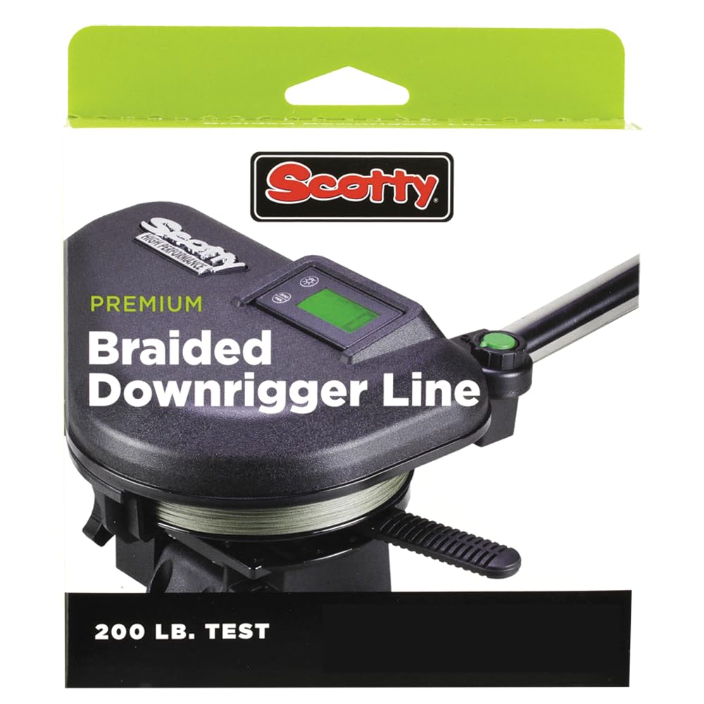 Scotty Power Braid line spool 400 ft offers high strength and low drag for downrigging.