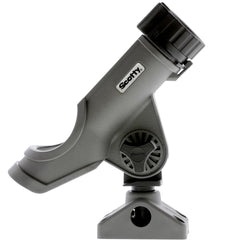 Scotty Power Lock Rod Holder Grey front view showing secure cradle for any rod type