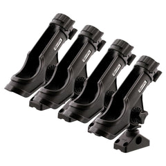 Scotty Quad PowerLock Rod Holder Black with 241 Side/Deck Mount - four pack, front view