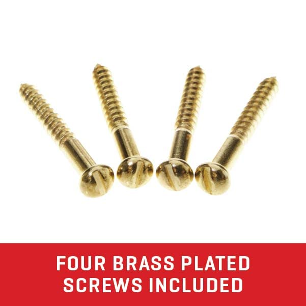 Four brass screws included for mounting