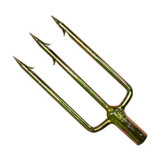 Scuba Choice 3-prong harpoon tip close-up for precision underwater hunting.