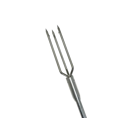 3ft aluminum pole spear with 6-inch lionfish tip — side angle view