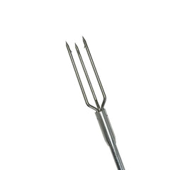 3ft aluminum pole spear with 6-inch lionfish tip — side angle view