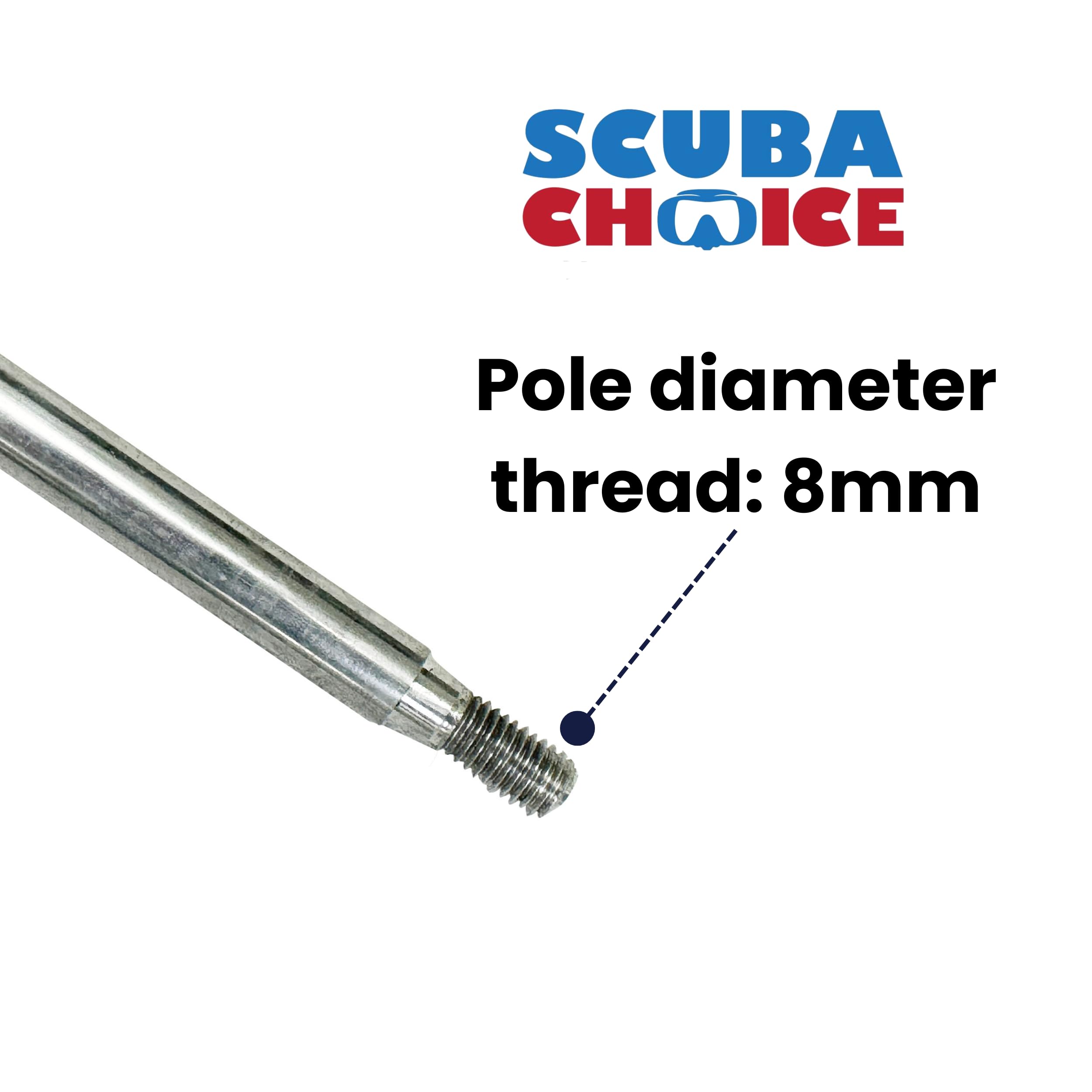 Scuba Choice logo and packaging with 3ft pole spear