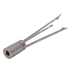 Scuba Choice 6in pole spear tip close-up highlighting the 3-prong paralyzer for secure grip