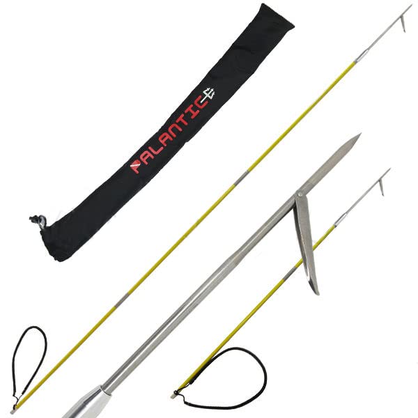 Scuba Choice 7' adjustable travel pole spear with fiberglass shaft and 12-inch stainless barb tip for precision.