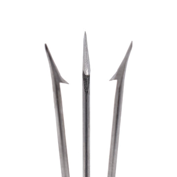 Scuba Choice cold-water spear use demonstrating tip in action during winter ice fishing scene