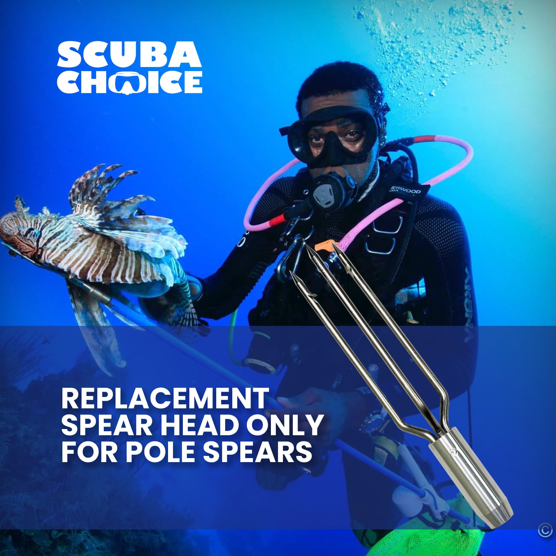 Scuba Choice durable replacement tip, sharp for consistent performance.