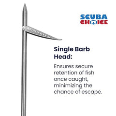 Scuba Choice stainless steel construction detail emphasizing robust build for durability.