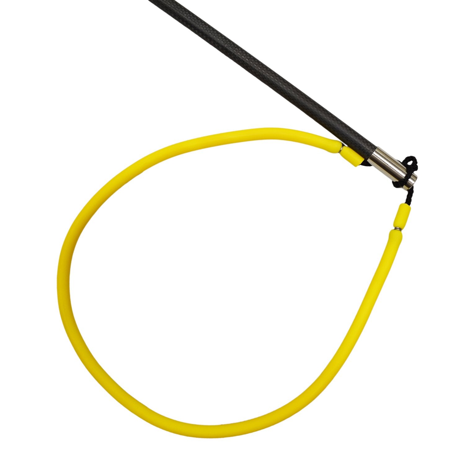 Scuba Choice yellow rubber sling for firm grip and quick release.