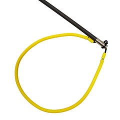 Scuba Choice yellow rubber sling for firm grip and quick release.